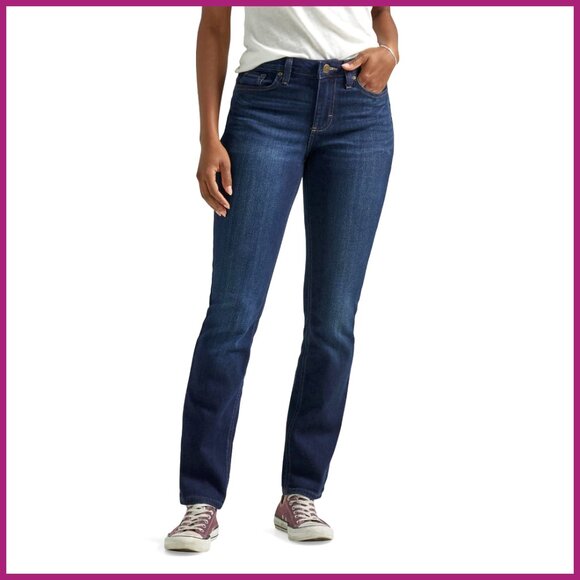 Mid Rise Straight Leg Jean Regular Fit 78% Cotton 20% Polyester 2% Spandex
